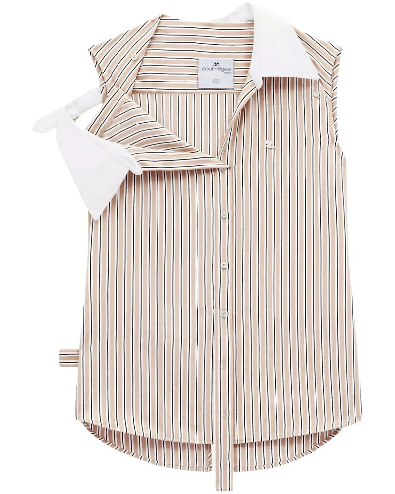 Courrèges Gestreiftes Hemd - Braun Braun