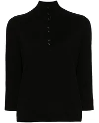 Blumarine Fein gestrickter Pullover Schwarz