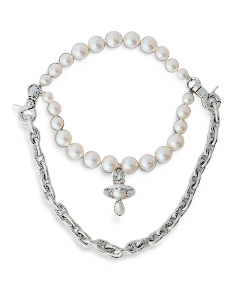 Vivienne Westwood Orb Halskette mit Kunstperlen - Silber Silber