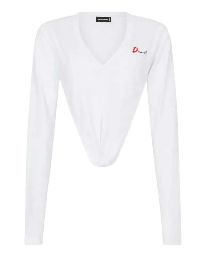 Dsquared2 Tief ausgeschnittenes T-Shirt mit Just Right Passform - Weiß Weiß