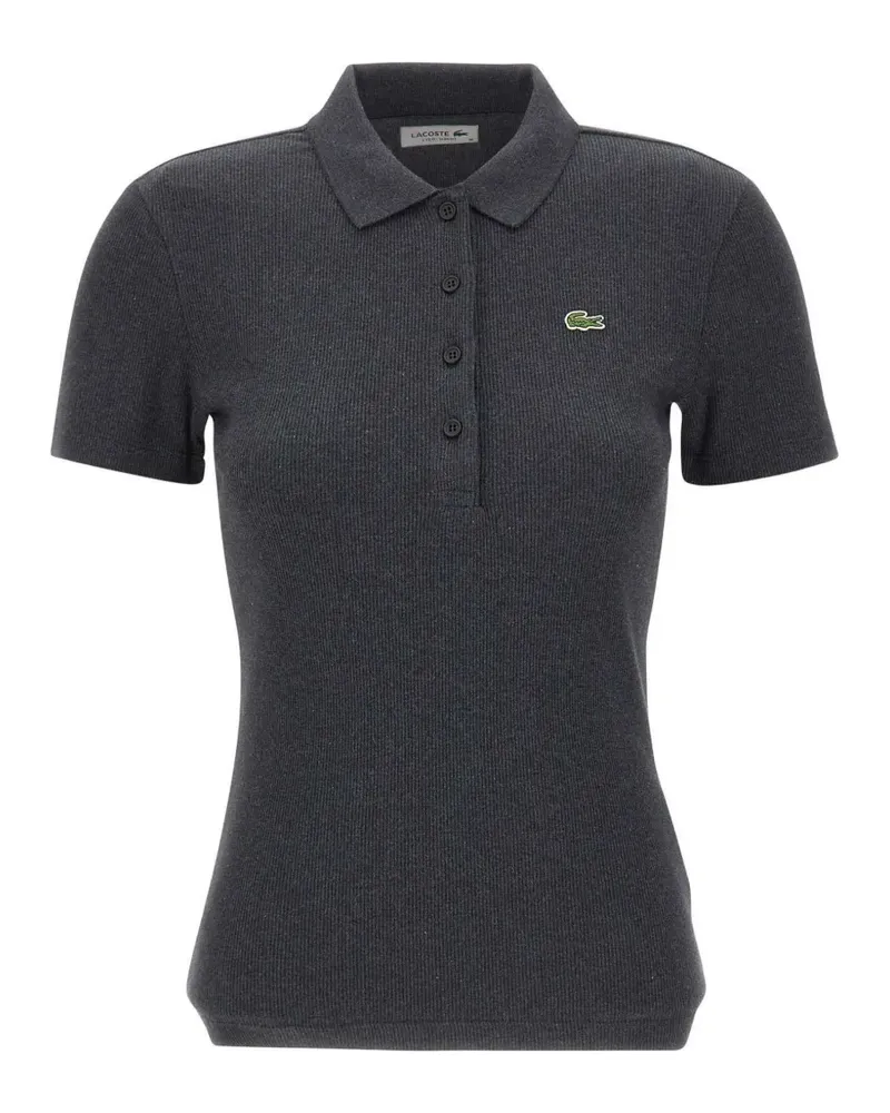 Lacoste Poloshirt aus geripptem Strick - Grau Grau
