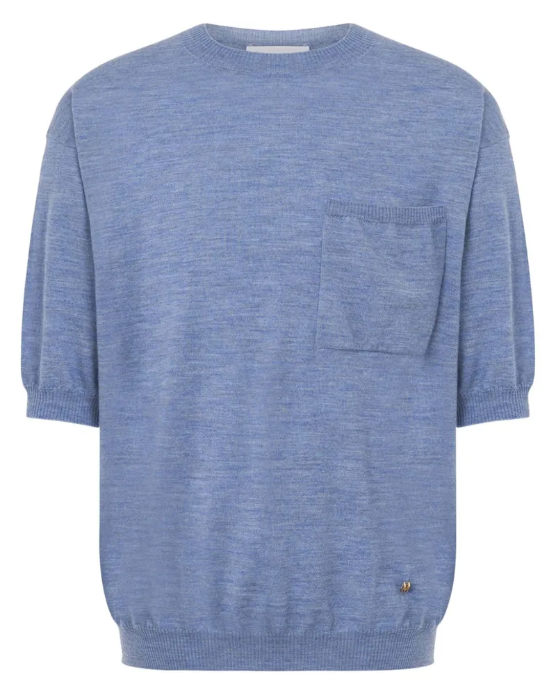 Moschino Fein gestricktes T-Shirt - Blau Blau