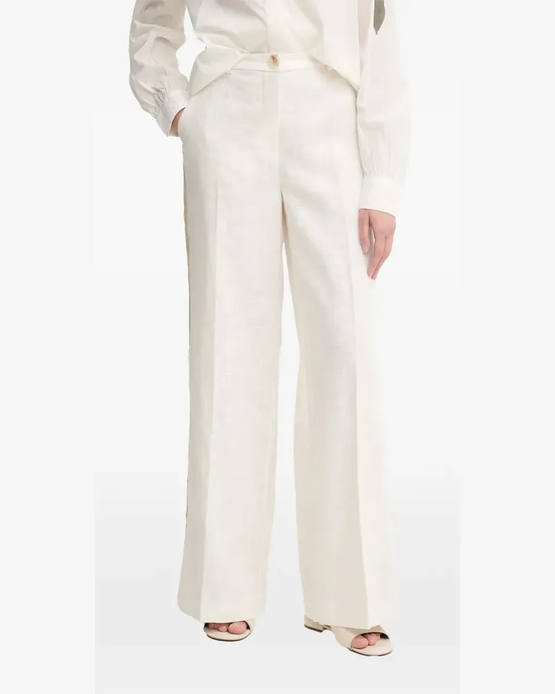 Mos Mosh MMBeata Wide-Leg-Hose mit Häkelbesatz - Nude Nude