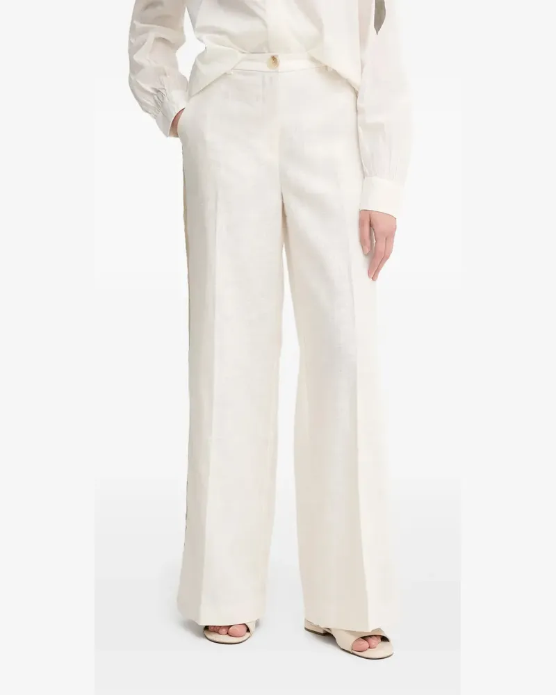 Mos Mosh MMBeata crochet-trim wide-leg trousers - Nude Nude