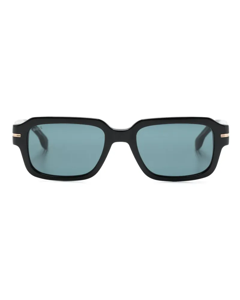 HUGO BOSS 1596/S Sonnenbrille mit eckigem Gestell - Schwarz Schwarz