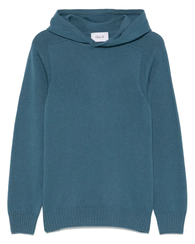 D4.0 Hoodie aus Wolle - Blau Blau