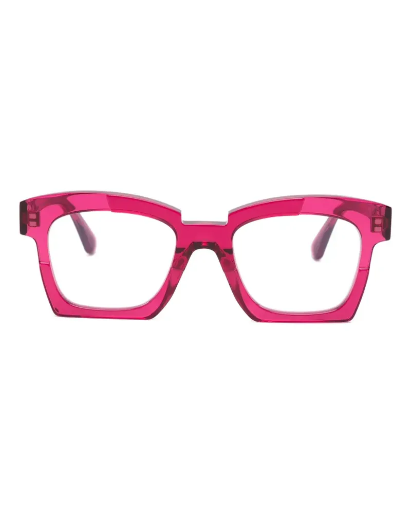 KUBORAUM Maske Brille mit geometrischem Gestell - Rosa Rosa