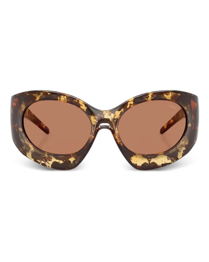 Diesel Ovale Sonnenbrille in Schildpattoptik - Braun Braun