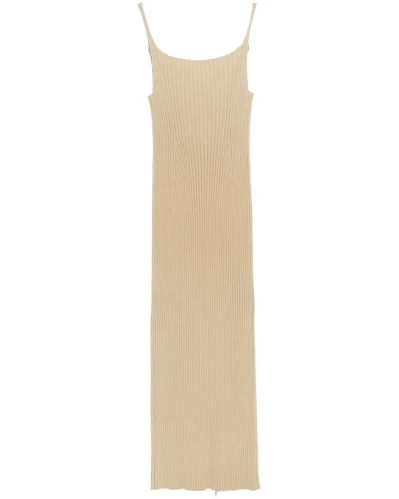 AURALEE Midikleid aus geripptem Strick - Nude Nude