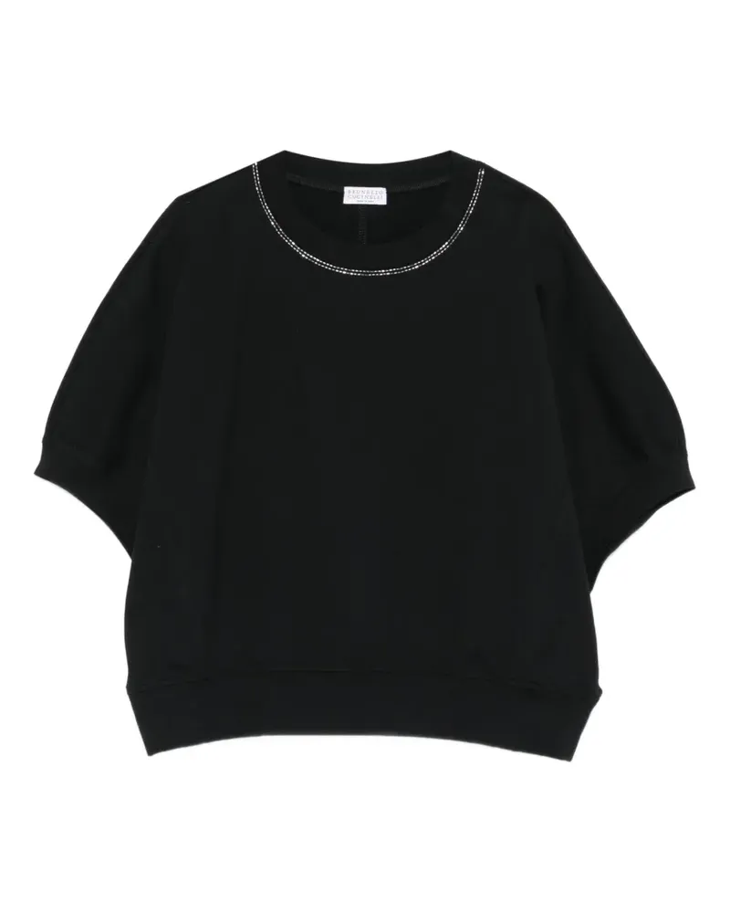 Brunello Cucinelli round-neck short-sleeve top - Schwarz Schwarz