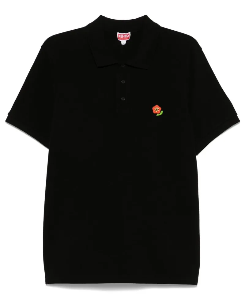Kenzo Poloshirt mit Pop-Stickerei - Schwarz Schwarz