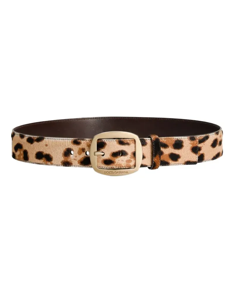 Dolce & Gabbana Gürtel mit Leoparden-Print - Nude Nude