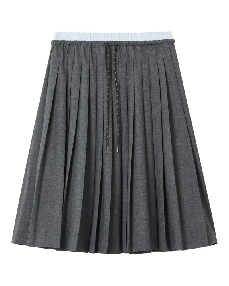 Tout a Coup Falten-Midirock mit Kordelzug - Grau Grau