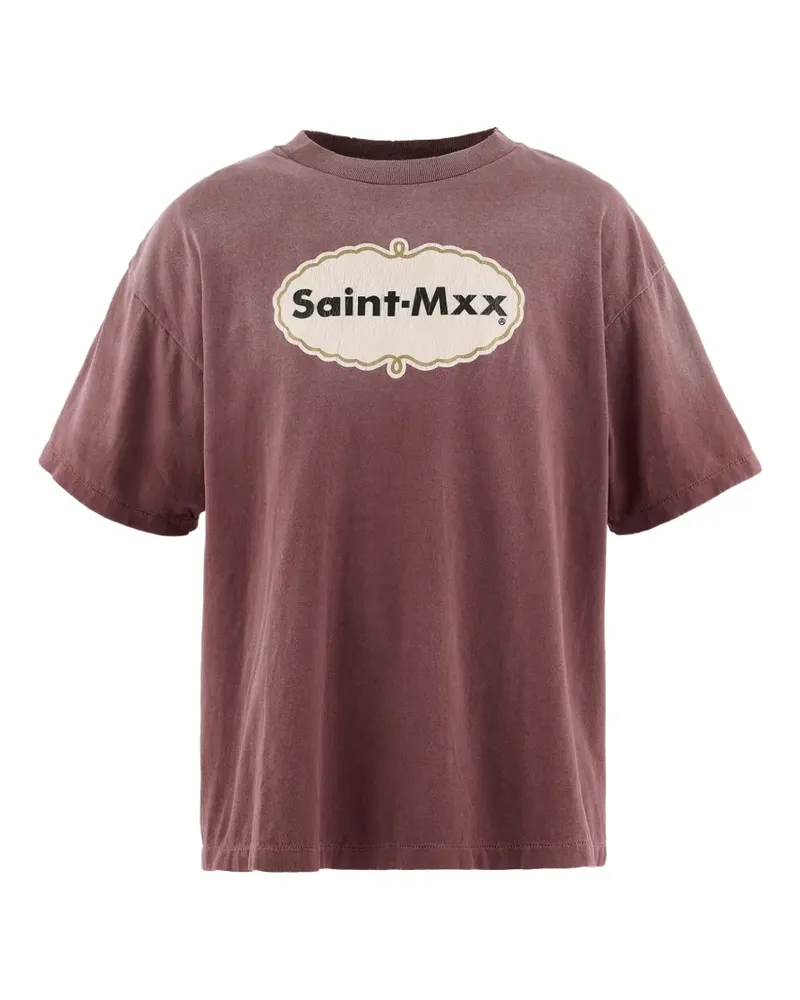 SAINT MXXXXXX T-Shirt mit Logo-Print - Rot Rot