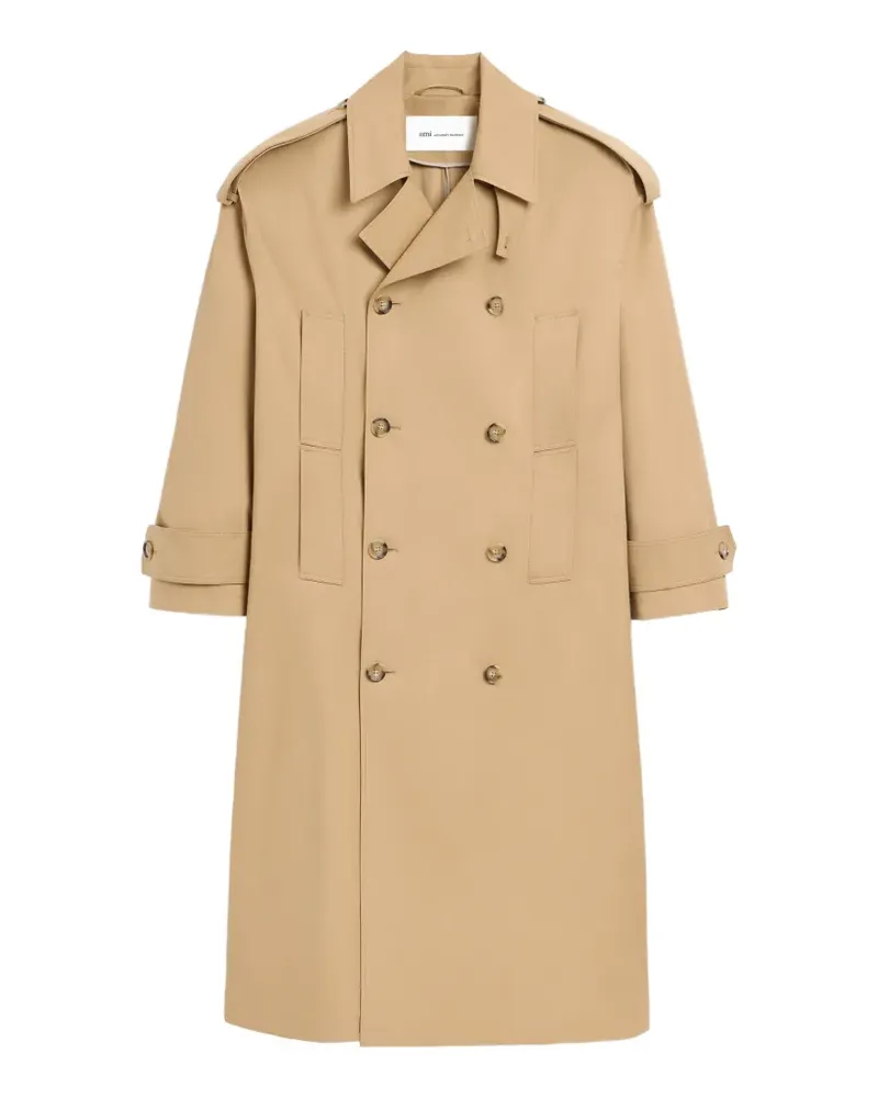 AMI Paris cotton trench coat - Nude Nude