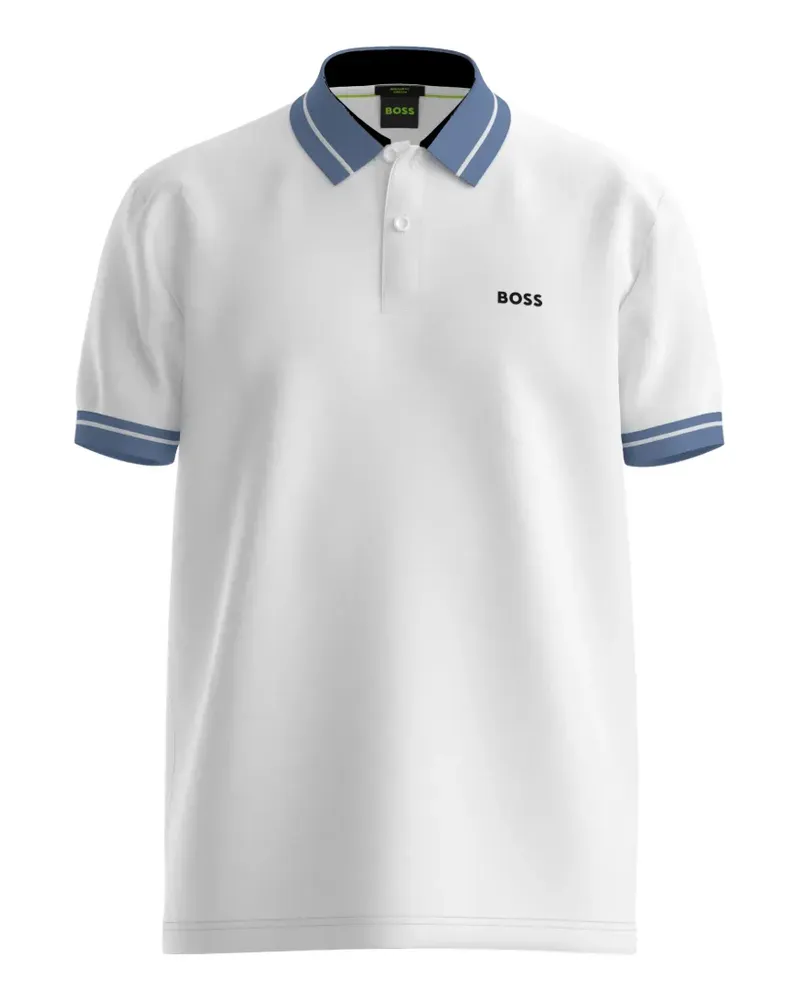 HUGO BOSS Poloshirt mit Streifendetail - Weiß Weiß