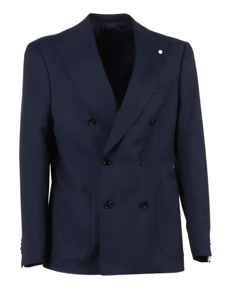 Luigi Bianchi Mantova Doppelreihiges Sakko - Blau Blau
