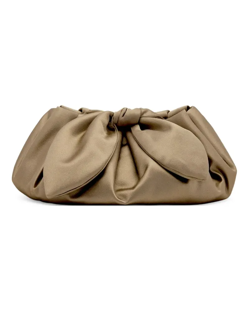 Oscar de la Renta Clutch aus Satin - Braun Braun
