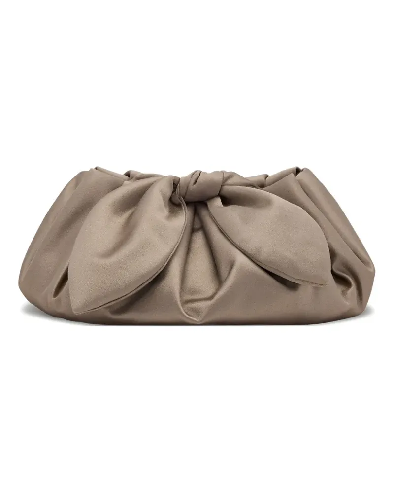 Oscar de la Renta Clutch aus Satin - Braun Braun