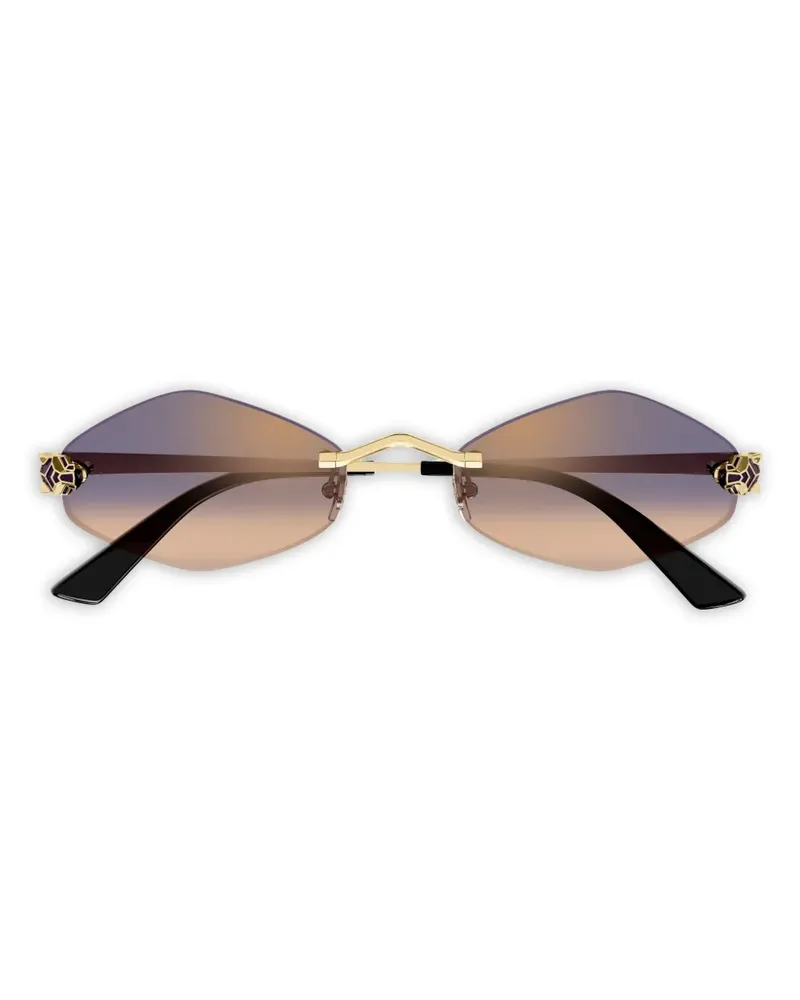Cartier Panthère Sonnenbrille mit geometrischem Gestell - Gold Gold