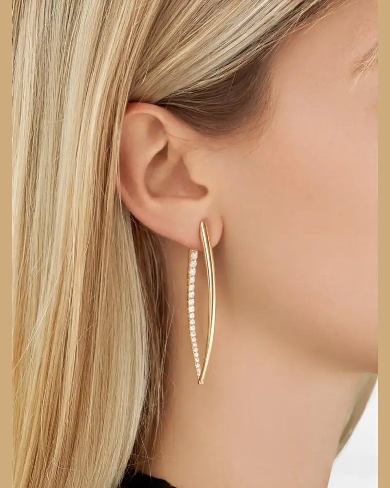 Melissa Kaye Cristina diamond earrings - Gold Gold