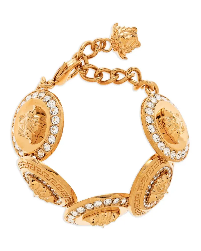 Versace Kristallverziertes Armband mit Medusa - Gold Gold