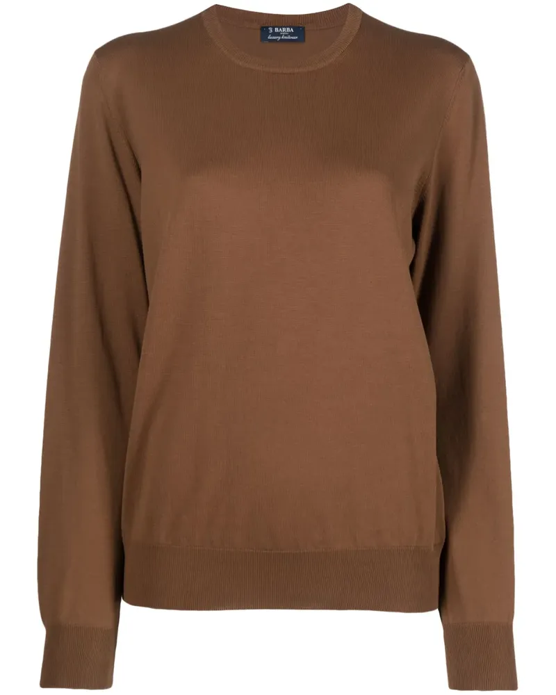 BARBA Pullover mit rundem Ausschnitt - Braun Braun