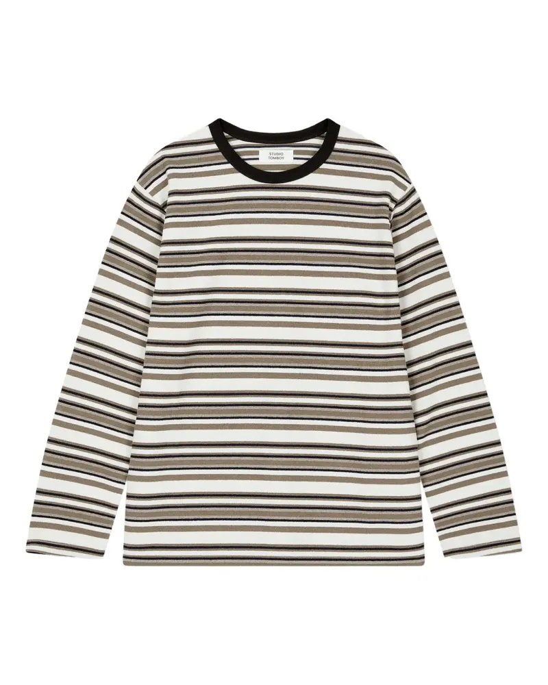 STUDIO TOMBOY Gestreiftes Langarmshirt - Nude Nude