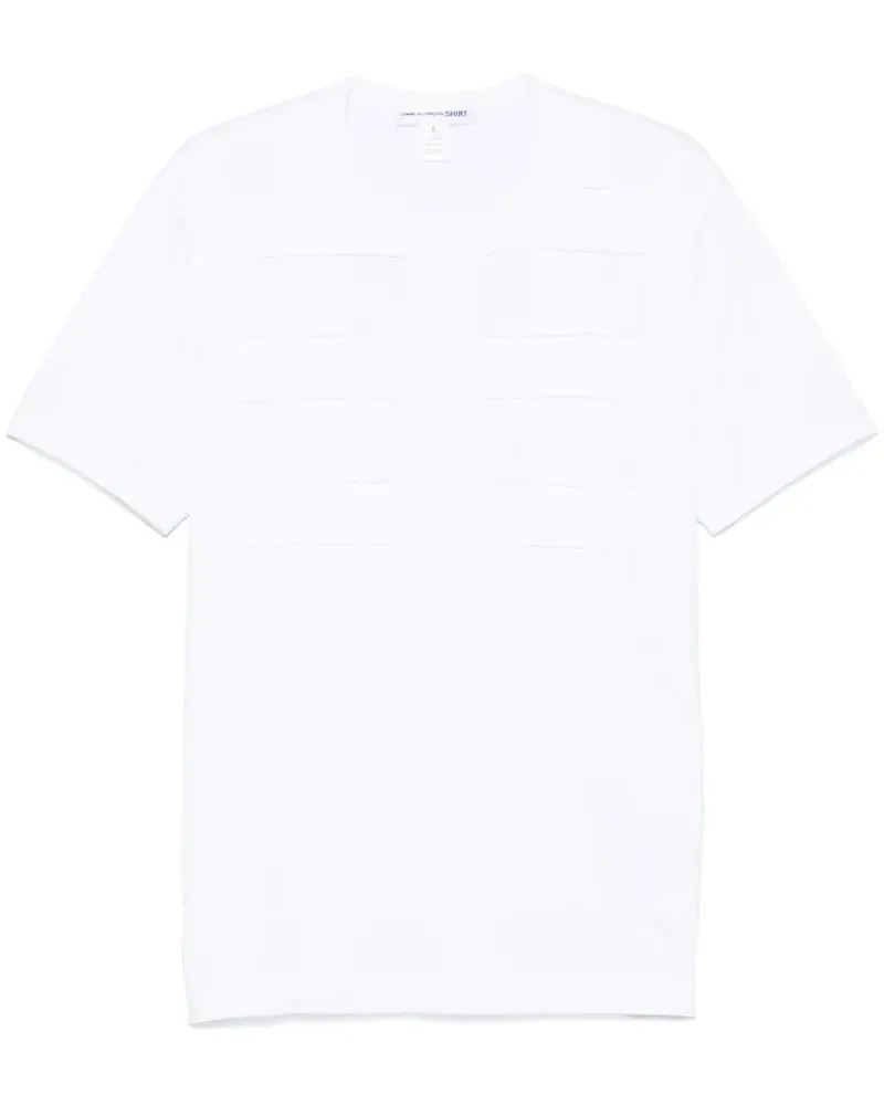 Comme des Garçons T-Shirt mit ausgefranstem Saum - Weiß Weiß