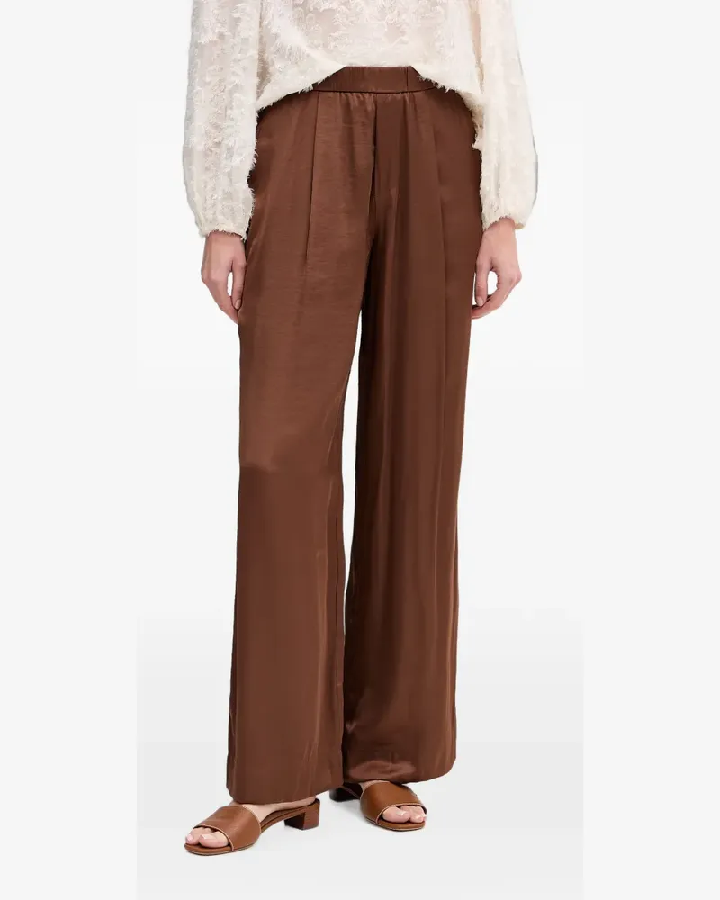 Oui  pleated wide-leg trousers - Braun Braun
