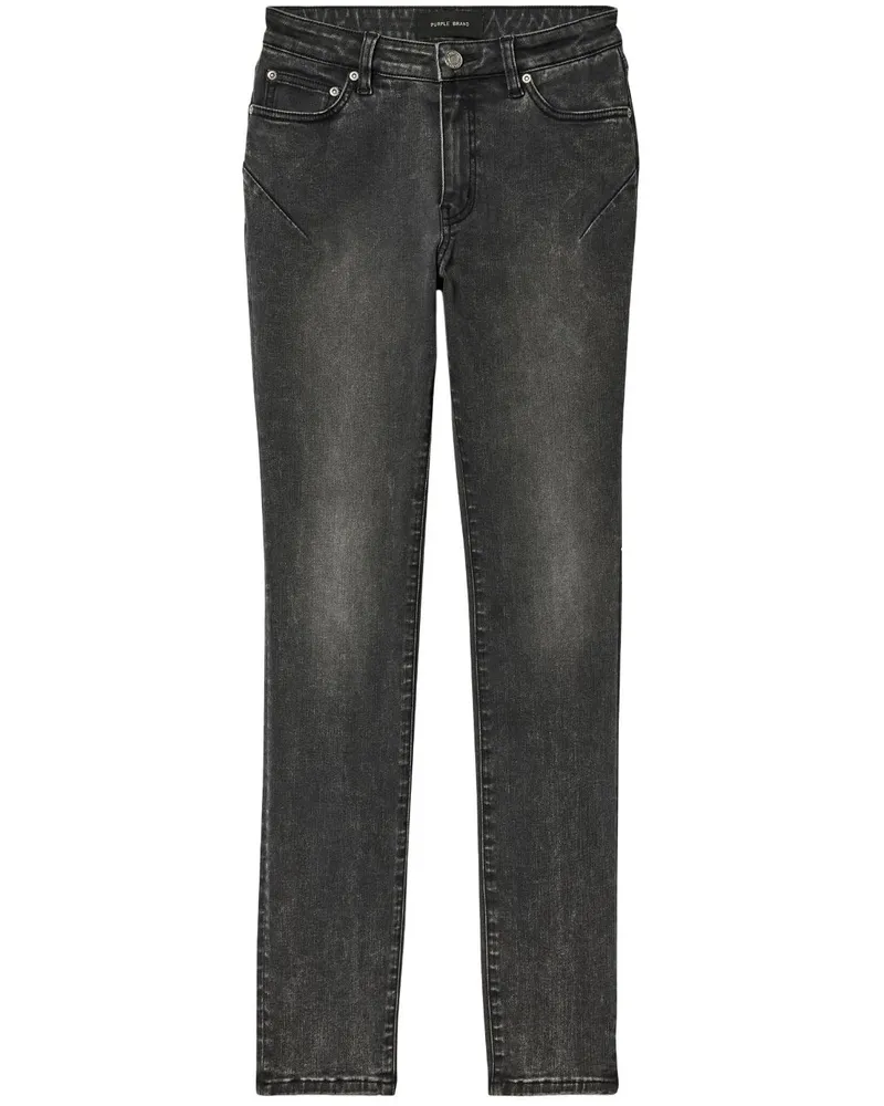 PURPLE BRAND Halbhohe Skinny-Jeans - Grau Grau