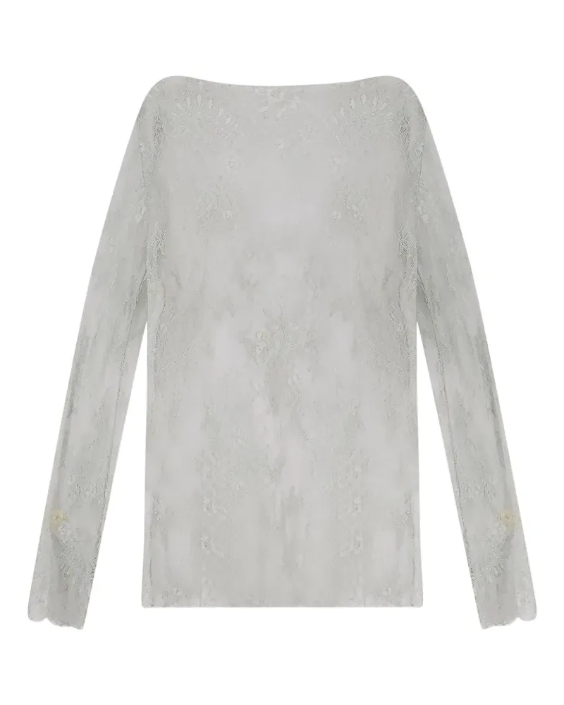 Alberta Ferretti lace long-sleeve shirt - Grün Grün