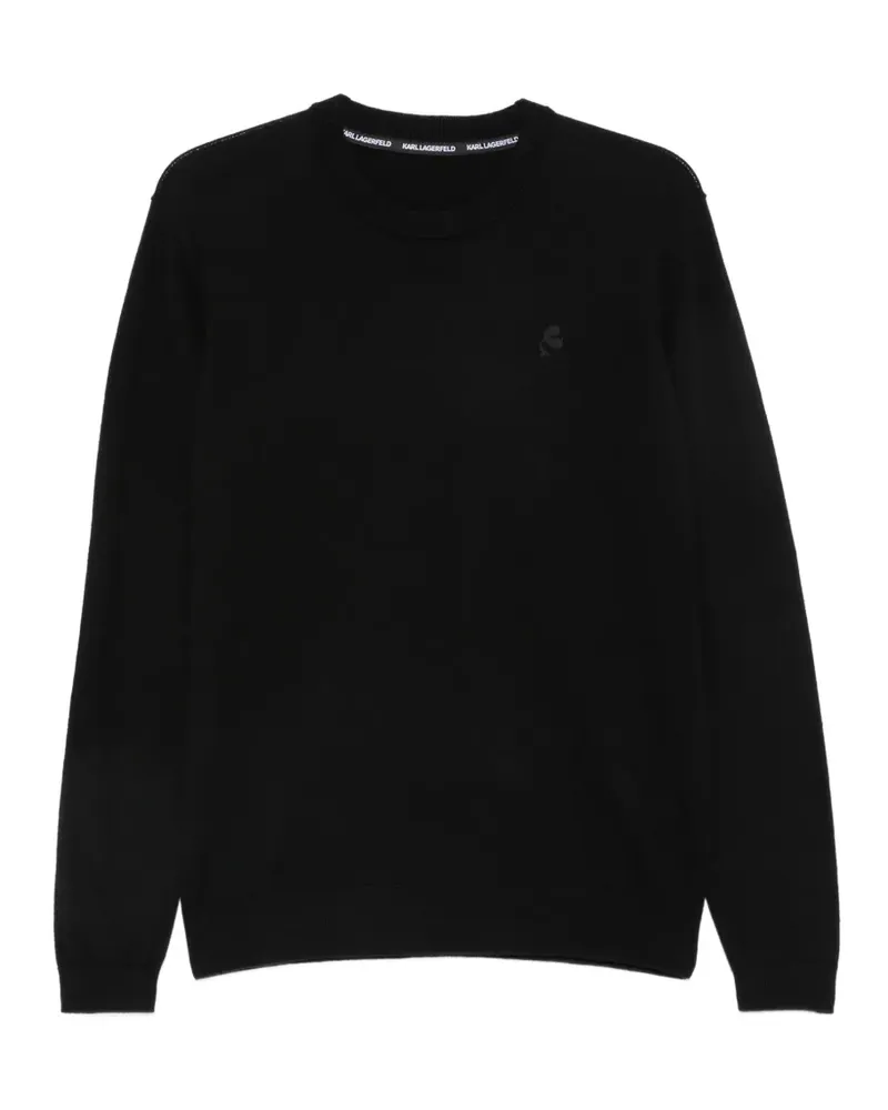 Karl Lagerfeld Pullover mit Logo-Patch - Schwarz Schwarz