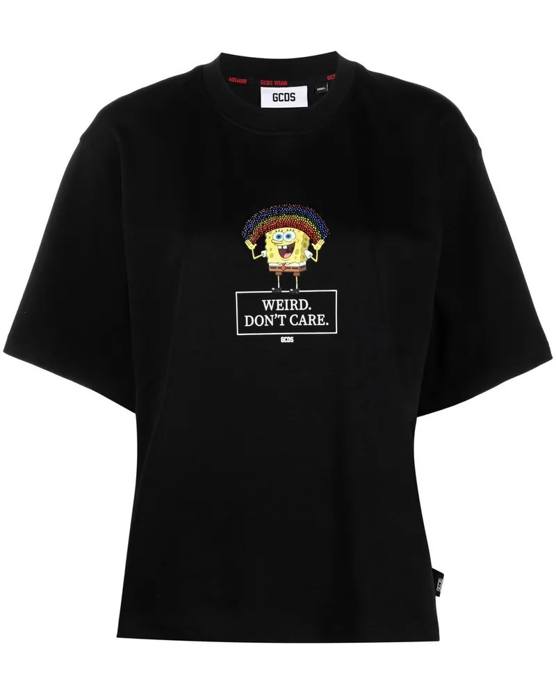 GCDS T-Shirt mit grafischem Print Schwarz