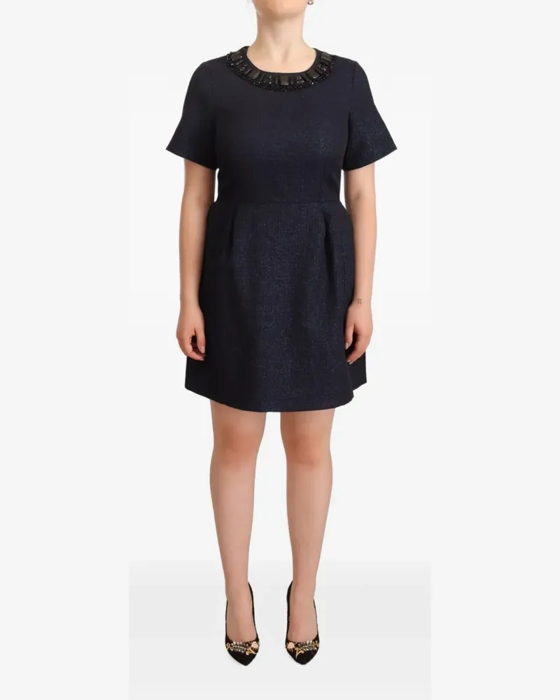 L'Autre Chose embellished-neck mini dress - Schwarz Schwarz
