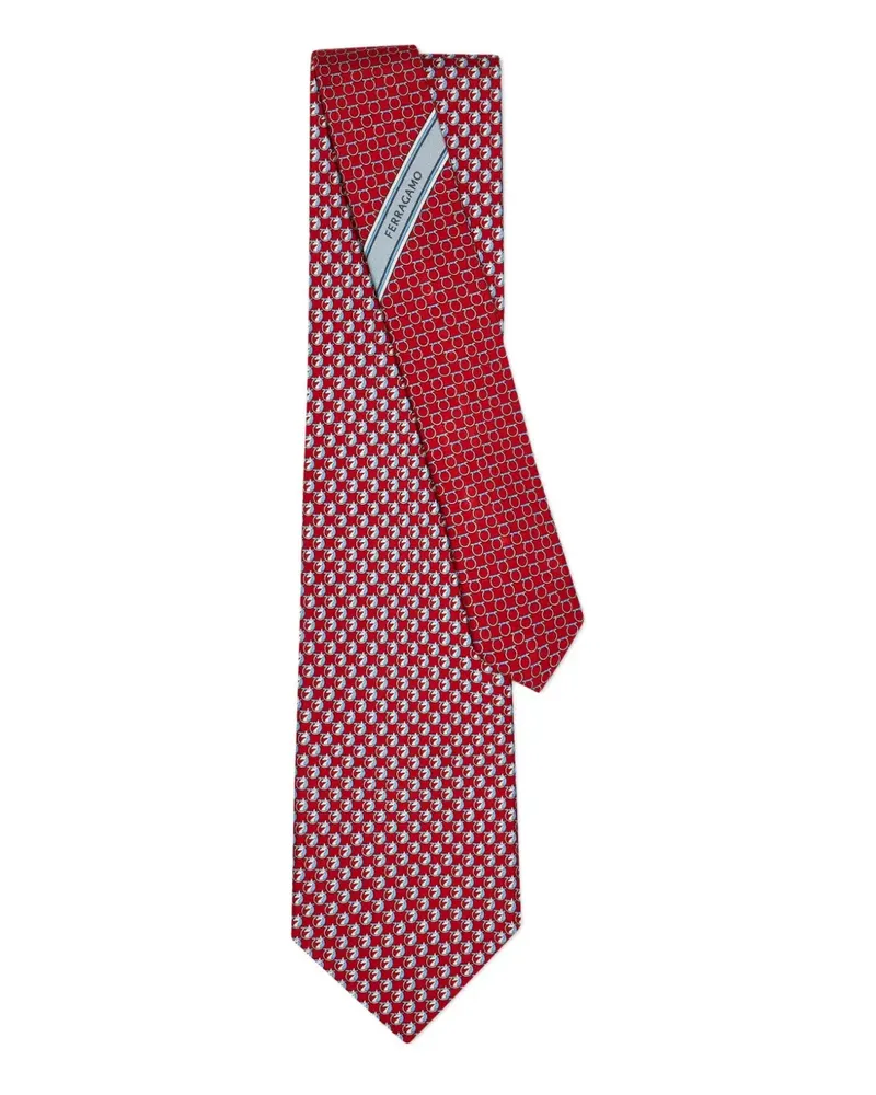 Ferragamo Seidenkrawatte mit Print - Rot Rot