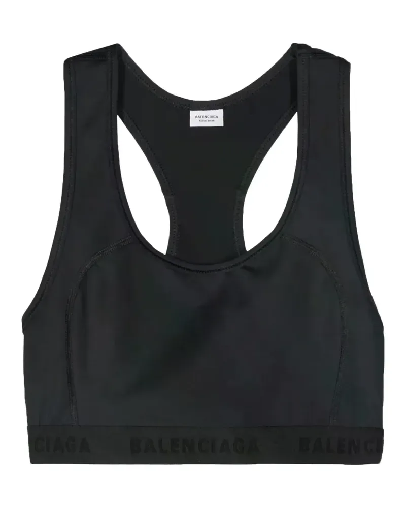 Balenciaga logo-band racerback top - Schwarz Schwarz