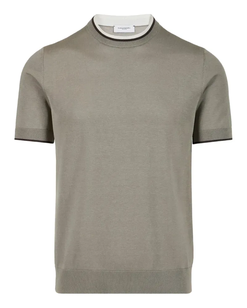 Paolo Pecora Milano Kurzärmeliger Pullover - Grün Grün