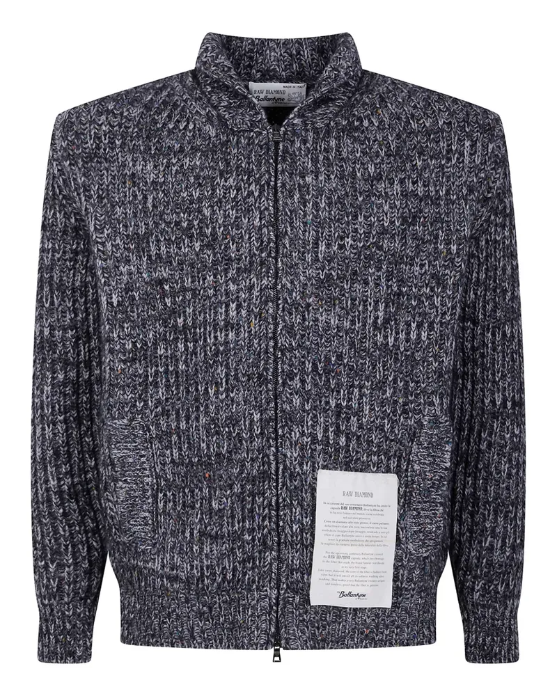 Ballantyne full-zip raw diamond cardigan - Grau Grau