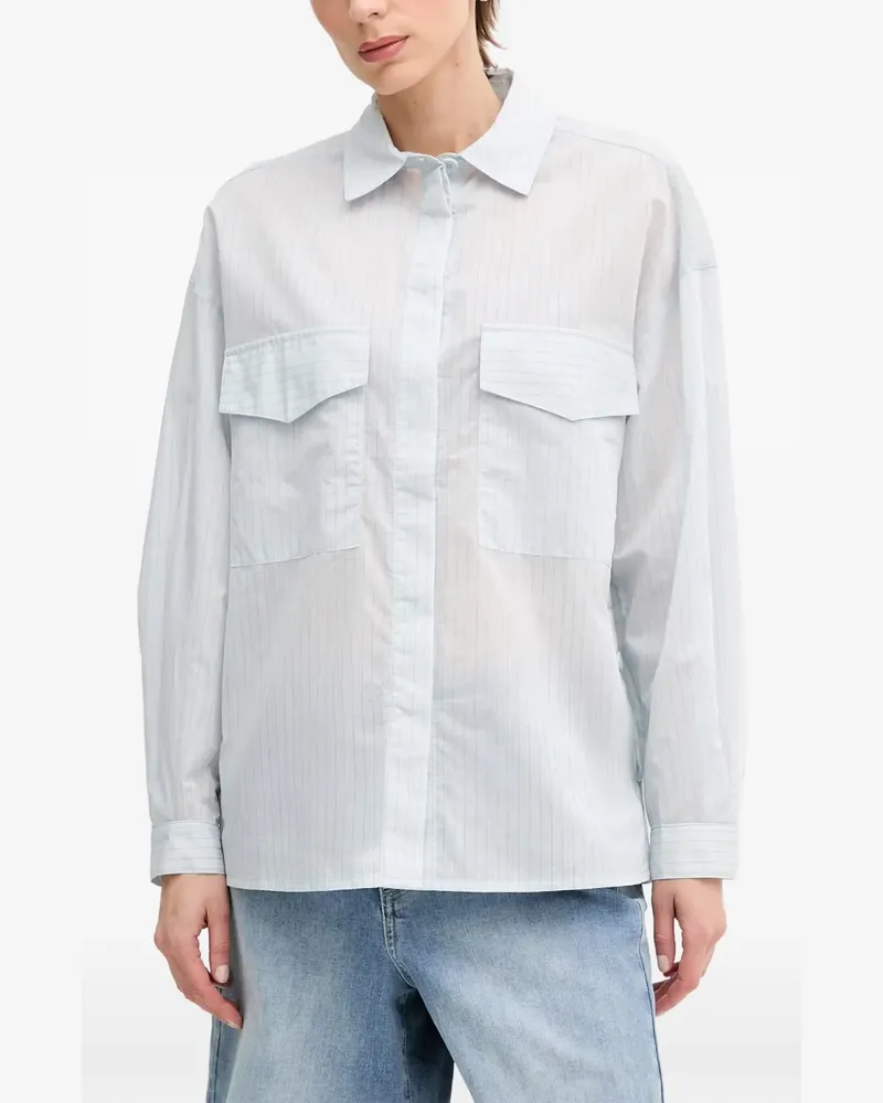 Benetton striped flap-pocket shirt - Blau Blau