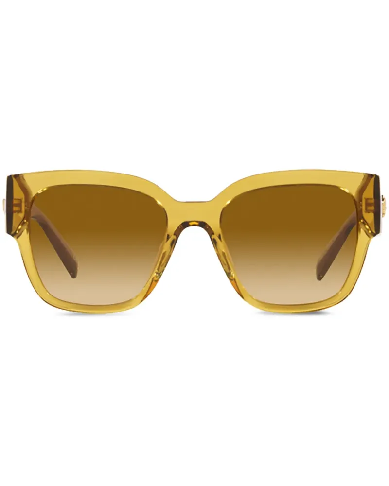 Versace Sonnenbrille mit eckigem Gestell - Gelb Gelb