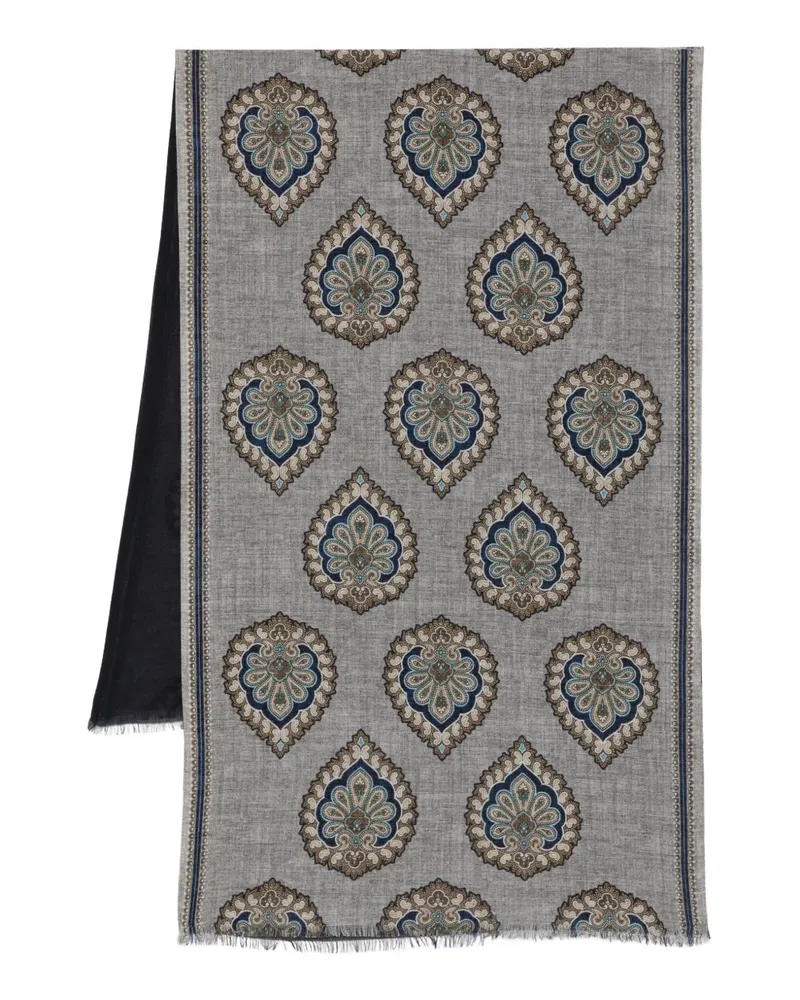 Dell'oglio fringed patterned scarf - Blau Blau