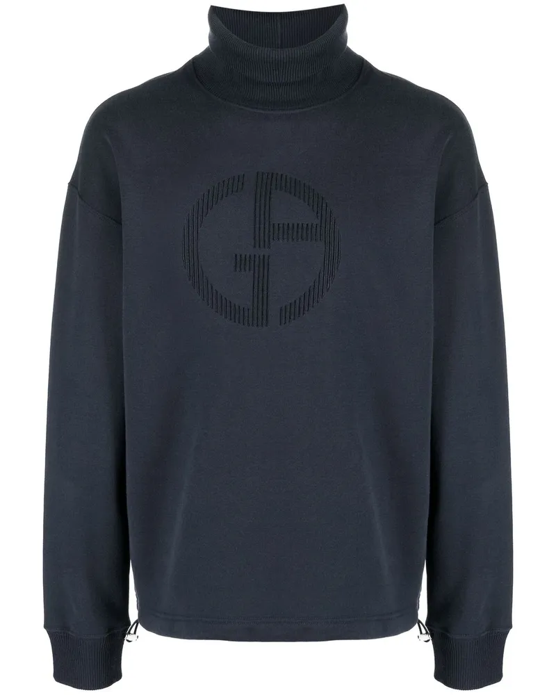 Giorgio Armani Pullover mit Rollkragen Blau