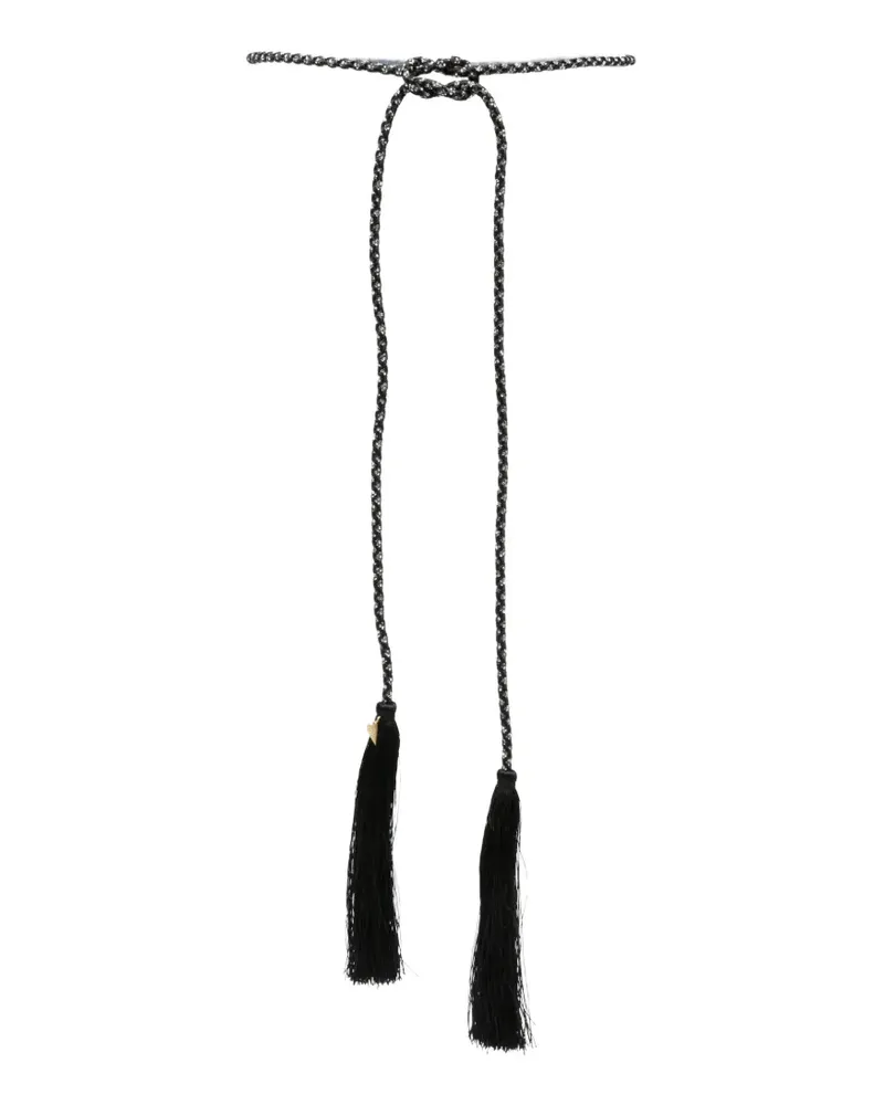 forte_forte embellished tassel-detail belt - Schwarz Schwarz