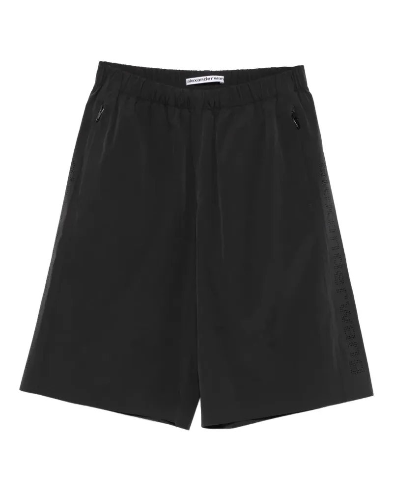 Alexander Wang perforated-logo knee-length shorts - Schwarz Schwarz