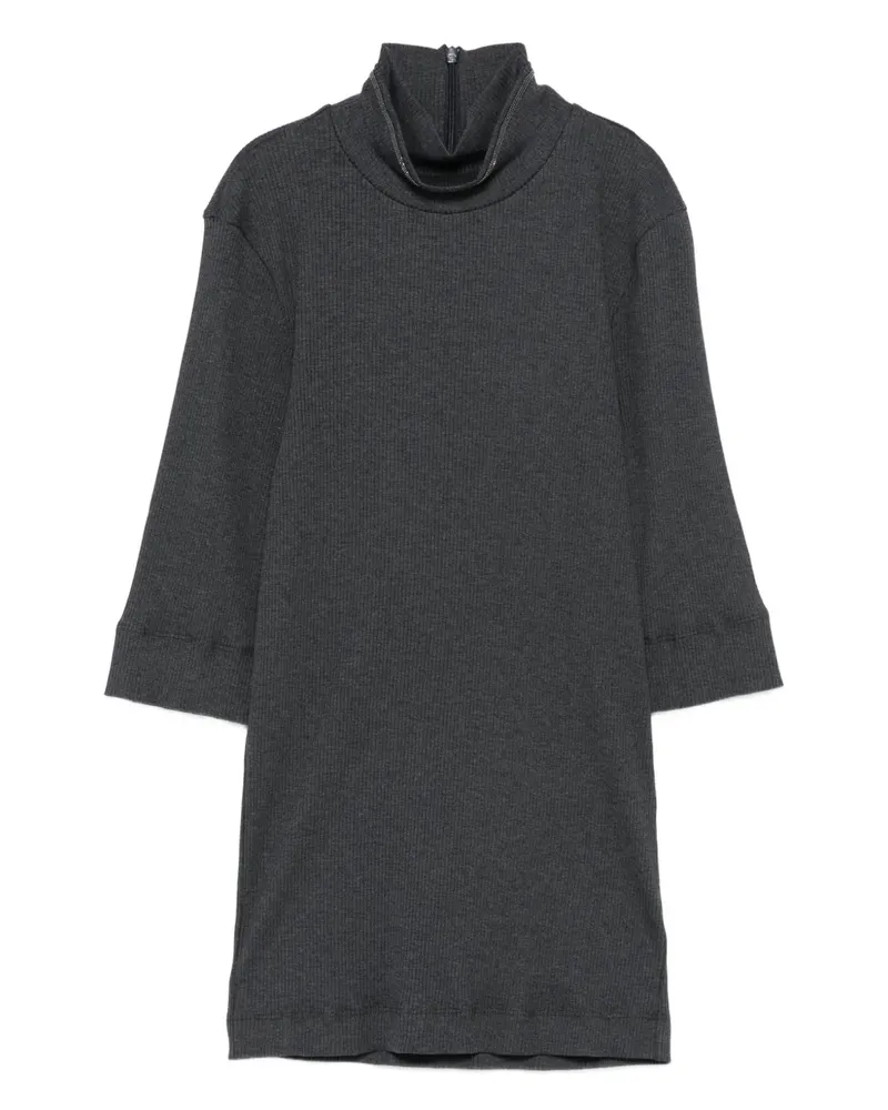 Brunello Cucinelli Gerippter Rollkragenpullover - Grau Grau