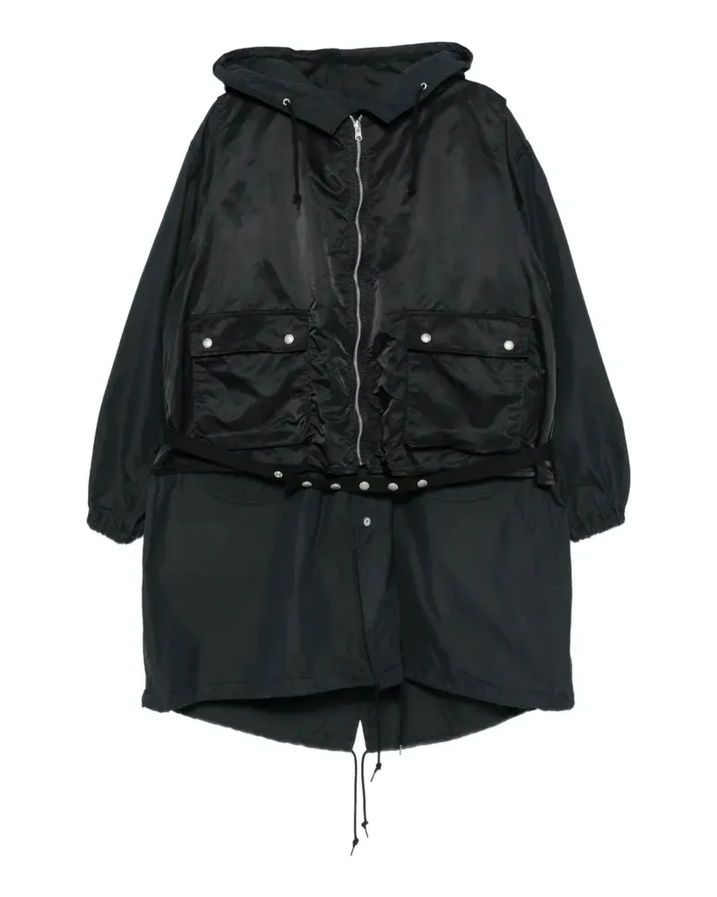 Comme des Garçons layered hooded coat - Blau Blau