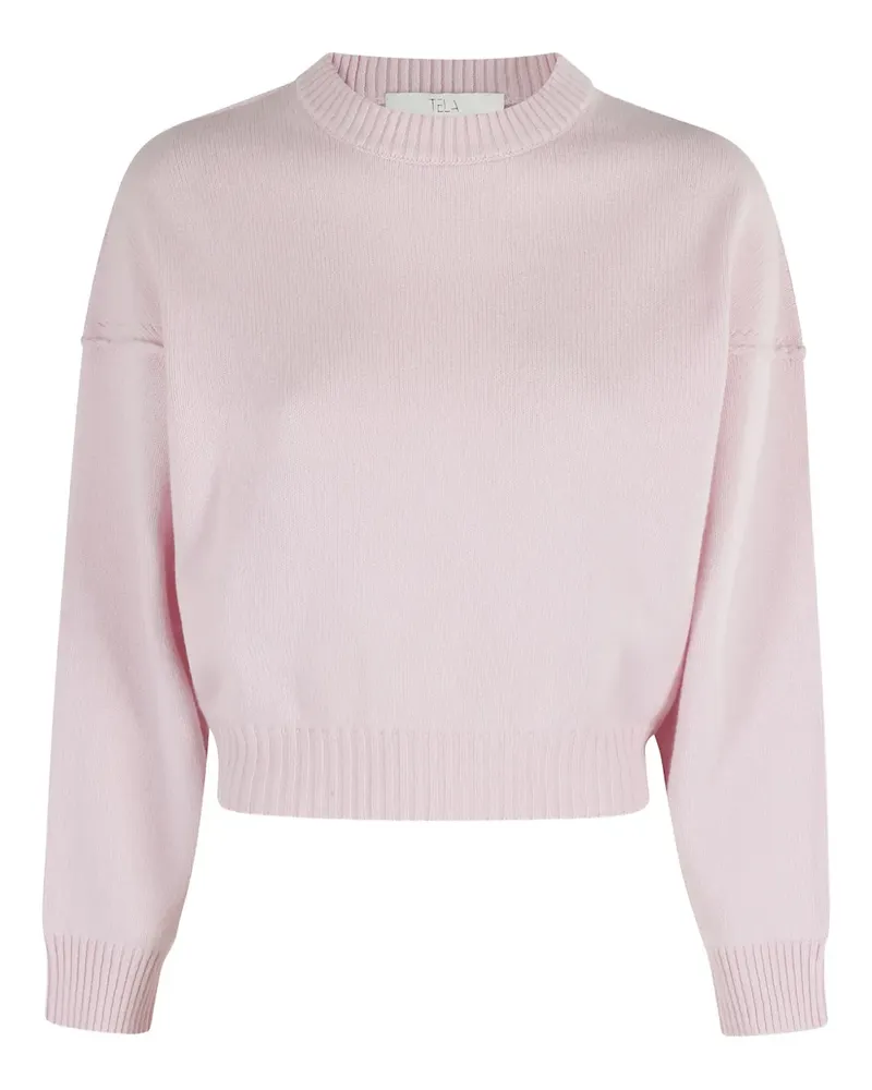 TELA Cropped-Pullover mit rundem Ausschnitt - Rosa Rosa