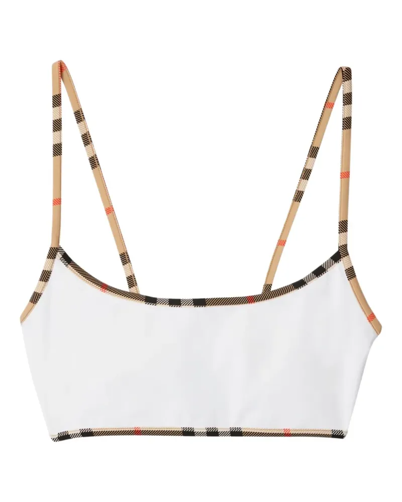 Burberry Bikinioberteil mit karierten Details - Weiß Weiß