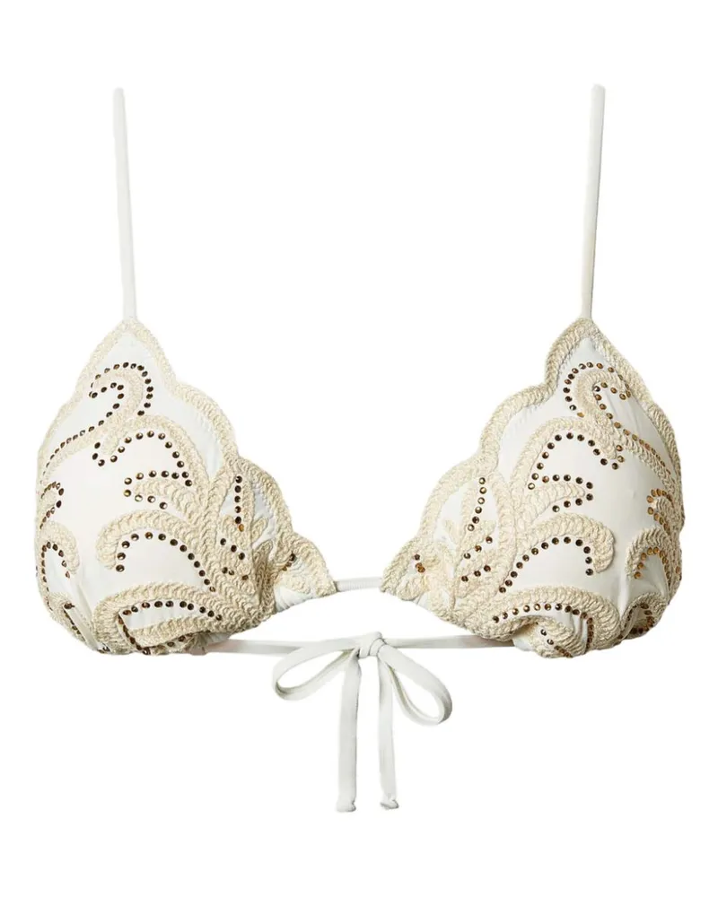 Twin-Set Gestricktes Bikinioberteil - Weiß Weiß